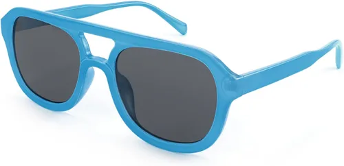 Vista 2 de Karsaer Gafas de sol clásicas de aviador para hombres y mujeres, gafas de piloto de doble puente vintage para hombres y mujeres K7129