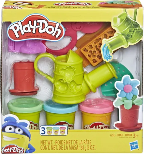 Vista 2 de Play-Doh Growin' Garden Toy - Juego de herramientas de jardinería para niños con 3 colores no tóxicos