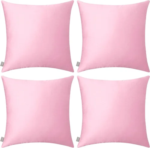 Vista 26 de Thmyo - Paquete de 4 fundas de almohada decorativas de 100 % algodón para lumbar, cómodas, sólidas, para Navidad/Halloween, fundas de cojín Blanco