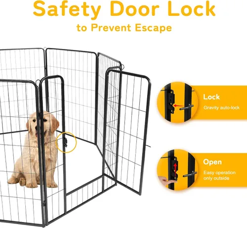 Vista 3 de Rollick Corralito para perros para patio, campamento de caravana, 40 pulgadas, 8 paneles para cachorros y perros pequeños, corral para perros