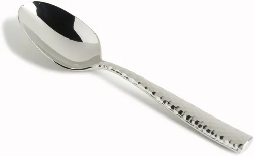Vista 17 de Fortessa Lucca - Cubiertos facetados de acero inoxidable 18/10, cuchara de postre/sopa, 7.1 pulgadas, juego de 12, dorado cepillado Oro cepillado