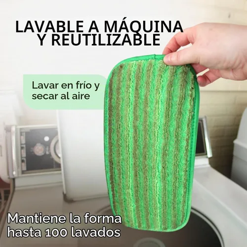Vista 5 de Turbo Mops - Almohadillas reutilizables para mopa de suelo, paquete de 2, lavables a máquina, repuestos de mopa de microfibra de 12 pulgadas
