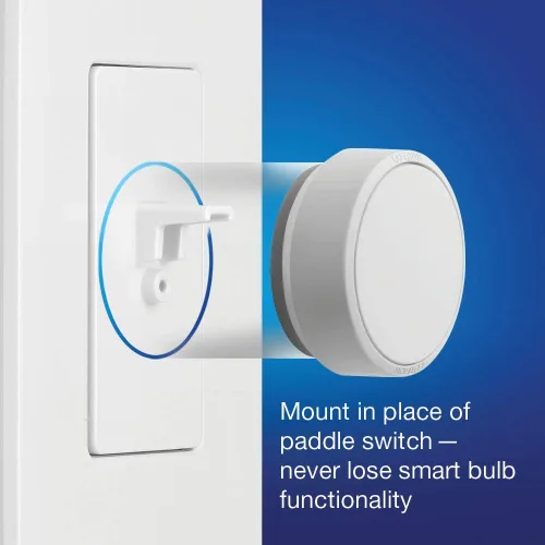 Vista 2 de Lutron Aurora - Interruptor de atenuación de bombilla inteligente para interruptores de paleta para bombillas inteligentes Philips Hue