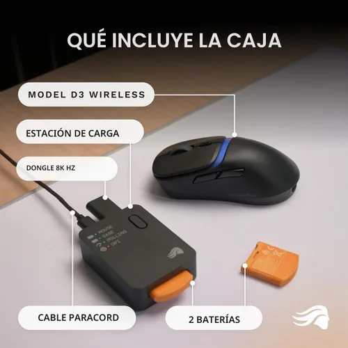 Vista 7 de GLORIOUS Mouse inalámbrico para juegos modelo D3 para videojuegos Negro mate