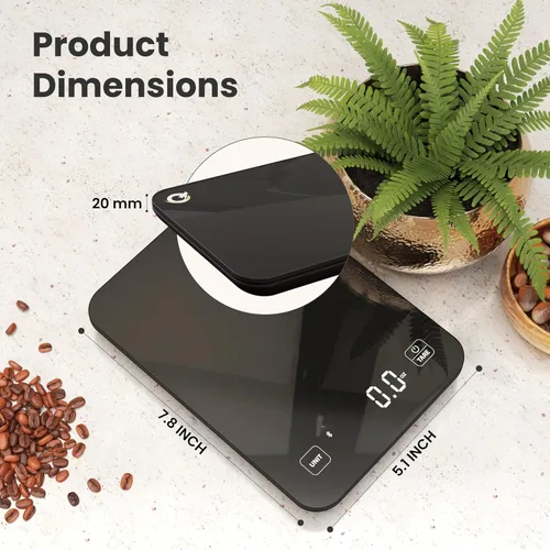 Vista 4 de Qahar - Báscula de alimentos con calculadora nutricional, pantalla LED impermeable, báscula digital de cocina para bajar de peso, cocinar, hornear