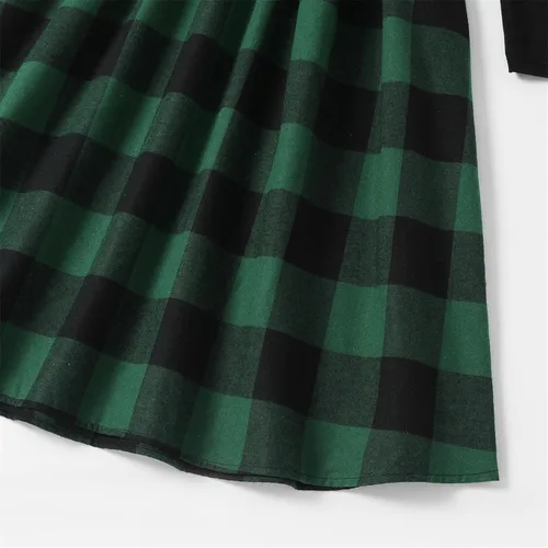 Vista 7 de PATPAT Conjuntos familiares a juego para mamá y yo, vestido a juego de manga larga a cuadros y camisas casuales con botones
