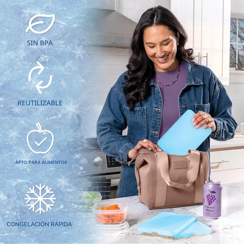 Vista 5 de Cool Coolers by Fit & Fresh XL Slim Ice Packs, Quick Freeze Reusable Ice Packs for Lunch Boxes & Coolers, Long-Lasting, Space Saving Cooler Ice Packs