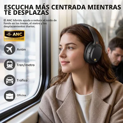 Vista 6 de 1Mii - Auriculares con cancelación de ruido con cable e inalámbricos para Negro