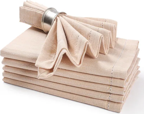 Vista 10 de Juego de 12 servilletas de tela 100% algodón puro de 18 x 18 pulgadas, servilletas de boda, lavables a máquina, servilletas de cóctel, beige Beige