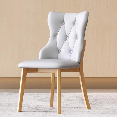 Vista 31 de Juego de sillas de comedor, sillas rústicas de cocina, silla de comedor tapizada con cojín grueso, silla de sala de estar con marco de madera beige
