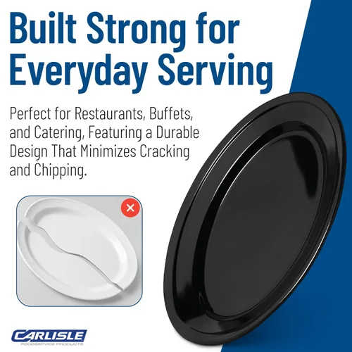 Vista 6 de Carlisle FoodService Products Dallas Ware - Plato ovalado de plástico reutilizable con borde para el hogar y restaurantes, melamina, 9.25 x 6.25
