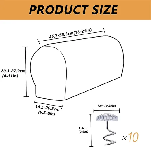 Vista 6 de Juego de 2 fundas para reposabrazos de sofá, funda elástica para sillón, de piel sintética, antideslizante, protector de muebles para sofá, silla