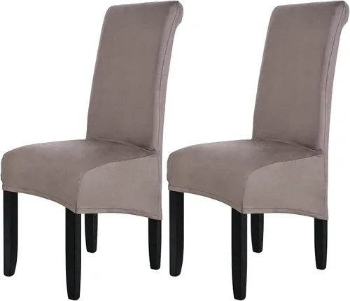Vista 16 de ele ELEOPTION Fundas grandes de terciopelo y elastano para silla, fundas protectoras suaves y elásticas para silla, extraíbles y lavables para Negro