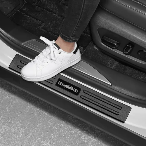 Vista 12 de 4 protectores de umbral de puerta compatibles con Lexus 2015-2021 NX NX200t/NX300/NX300h, accesorios de material plástico ABS negro mate