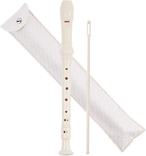 Vista 10 de Flauta para principiantes, niños y adultos, 8 agujeros, soprano, flauta de música con varilla de limpieza y funda de cuero para estudiantes