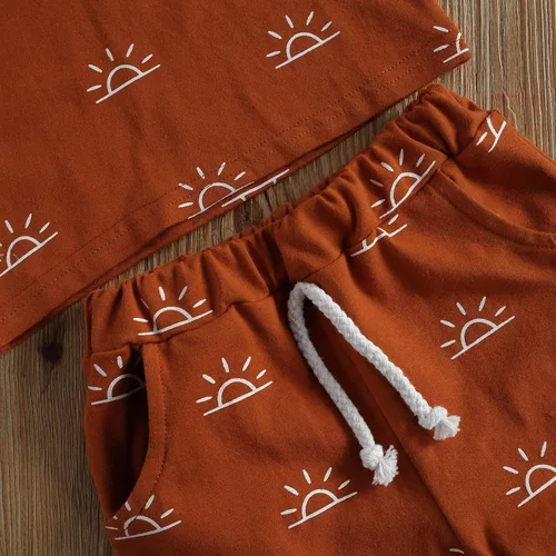 Vista 4 de Amiblvowa Newborn Infant Baby Boy Shorts Set Camisole Tank Top Jogger Shorts Outfit 2Pcs Summer Casual Clothes