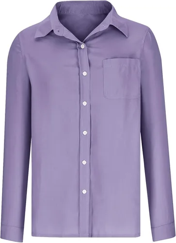 Vista 5 de Stessotudo Camisas de lino con botones para mujer, estilo casual, de manga larga, enrollables, lisas, ligeras, holgadas, cómodas, de algodón