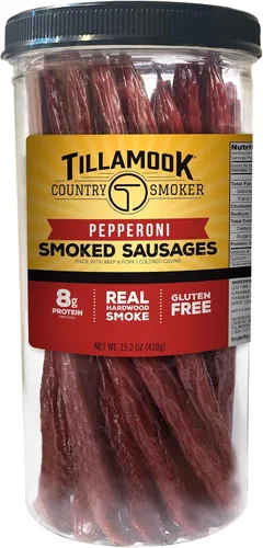 Vista 10 de Tillamook Country Smoker - Salchichas ahumadas aptas para dietas cetogénicas, sin azúcar, sabor original, 10 onzas