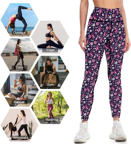 Vista 5 de Pantalones de yoga de cintura alta para mujer, elásticos en 4 direcciones, suaves, para correr, entrenamiento, pantalones deportivos de yoga