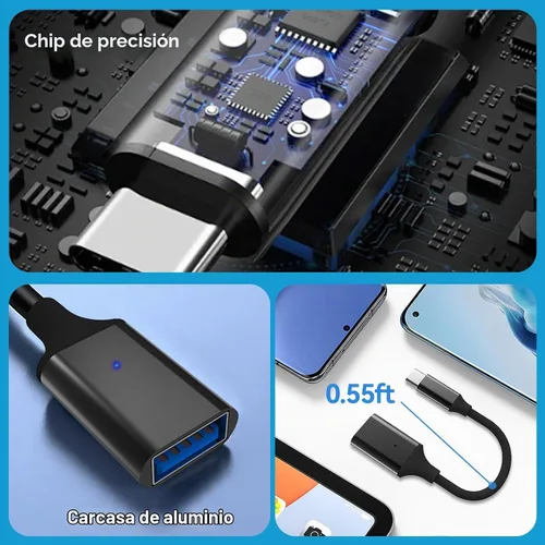Vista 6 de OITYEUF Paquete de 2 adaptadores USB C a USB 3.0, tipo C macho a USB hembra, OTG, adaptador Thunderbolt a USB compatible con iPhone 16 15 Pro Max