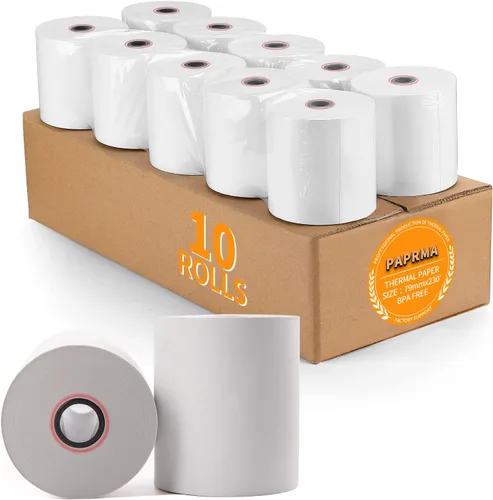 Vista 11 de rollos de papel térmico comprobante, 2 1/4 pulgadas x 50 pies (100 rollos), Blanco