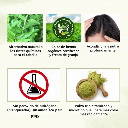Vista 9 de Indus Valley Bio - Tinte natural orgánico para el cabello de henna para mujeres, rubio, 3.53 onzas, 100% cobertura de canas y tinte de cabello