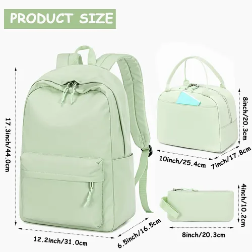 Vista 66 de Bluboon Juego de mochila para adolescentes, mochila escolar para niñas, lonchera y lápices, bolsas para estudiantes, 3 en 1