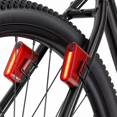 Vista 10 de WSDCAM Luces traseras LED para bicicleta, paquete de 2, luces traseras de Negro
