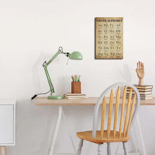 Vista 4 de Arte de pared del alfabeto griego, carteles retro para el aprendizaje del aula, pintura, letras antiguas modernas, decoración para dormitorio, sin