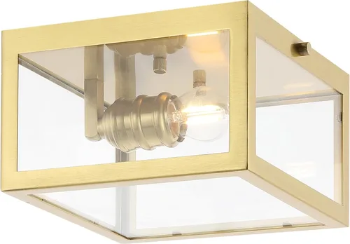 Vista 14 de JONATHAN Y Lámpara de techo cromada de 8 pulgadas para baño, cocina, pasillo, entrada, pantalla de vidrio transparente, 1 bombilla LED Cromo