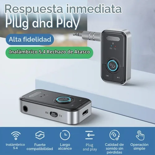 Vista 2 de FMIIFMS Receptor transmisor Bluetooth 5.4 de alta calidad, transmisor inalámbrico 2 en 1 para TV/auriculares, gimnasio, receptor Bluetooth