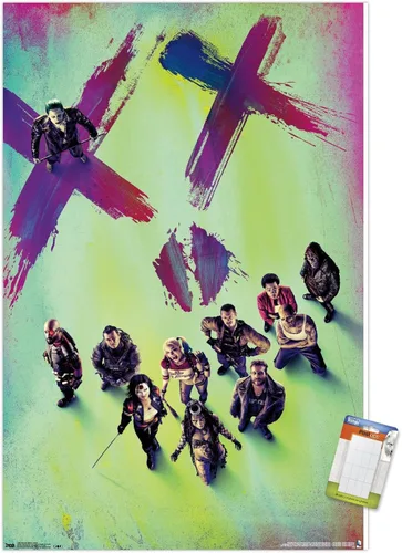 Vista 12 de Trends International - Póster de película de DC Comics - Escuadrón Suicida - Teaser, 14.725 x 22.375 in, versión enmarcada de Barnwood Versión