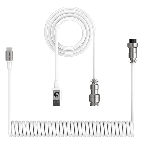 Vista 15 de ZIYOU LANG Cable de teclado C01 personalizado en espiral USB C a un cable Negro