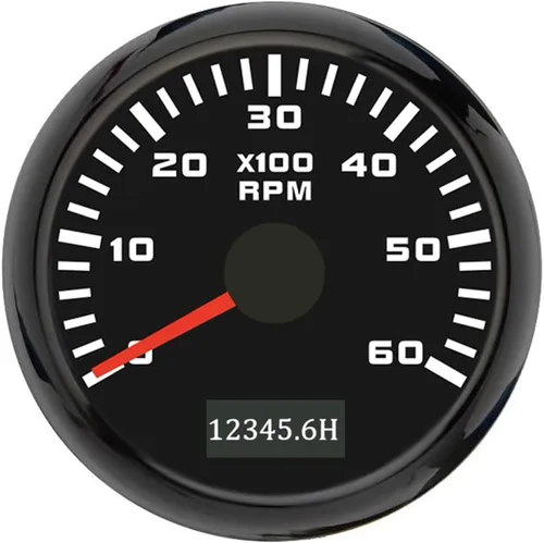 Vista 6 de ELING 52mm Generador 3000RPM Tacómetro con medidor de horas 12V 24V con retroiluminación roja