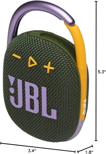 Vista 10 de JBL Paquete de altavoces Bluetooth portátil Clip 4 con bolsa de transporte protectora CCI Deluxe (verde)