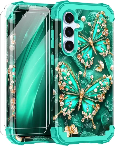 Vista 15 de Miqala Funda para Galaxy A14 5G, que brilla en la oscuridad, tres capas, resistente, a prueba de golpes, cuerpo completo, parachoques de plástico