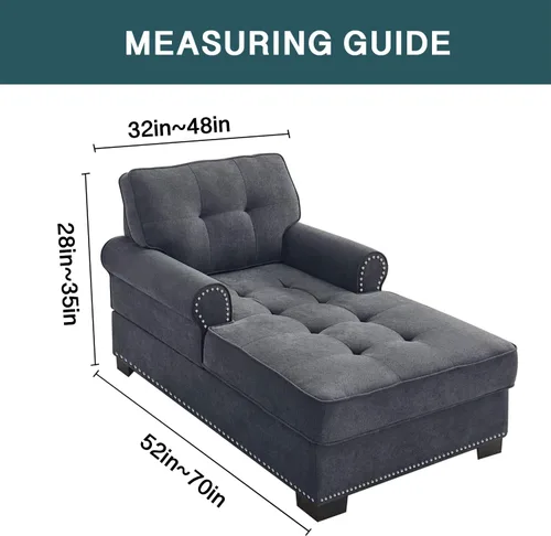 Vista 2 de FantasDecor Funda Elástica para Chaise Lounge Funda de Silla con Patrón de Celosía con Reposabrazos para Sala de Estar Dormitorio Doble Brazo Tela