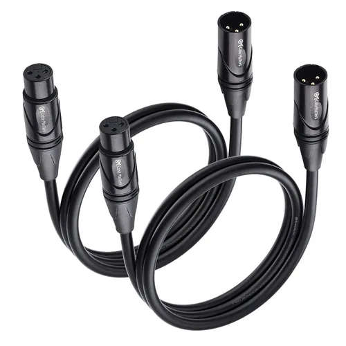 Vista 11 de Cable Matters Paquete de 2 Cables XLR a XLR Premium Cortos - 1 pie, Cable de Micrófono Macho a Hembra, Cordón de Micrófono de Cobre Libre de Oxígeno