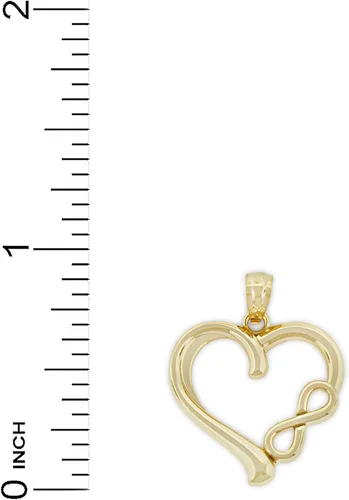 Vista 3 de Charm America - Charm de corazón infinito de oro - Oro macizo de 10 quilates, Oro