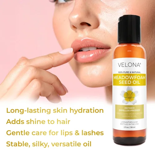 Vista 5 de velona Aceite portador Meadowfoam de 2 onzas líquidas Aceite portador 100% puro y natural Refinado, prensado en frío Cocina, hidratación