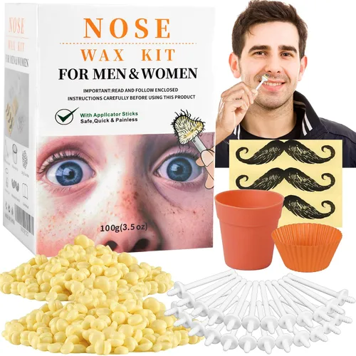 Vista 10 de Kit de cera nasal de CoFashion - 1.76 oz de cera para depilación, 20 aplicadores (hasta 20 usos), 10 vasos de papel para depilación de nariz y orejas