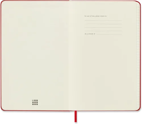 Vista 4 de Moleskine - Cuaderno clásico con tapa dura, grande (5 x 8.25 pulgadas), cuadriculado, rojo escarlata, 240 páginas