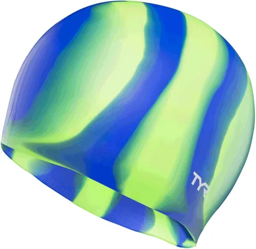 Vista 6 de TYR Gorro de natación de silicona para adultos, multicolor