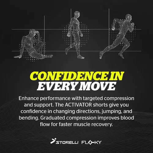 Vista 5 de Storelli Activator Shorts by Floky, Biomechanical Sliders for Athletes, Protect Against Injuries, Speed up Recovery
