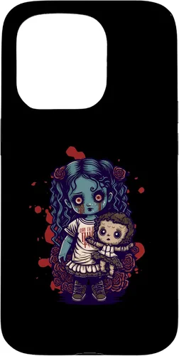 Vista 14 de Scary Goth Doll Holding Teddybear - Funda gótica gótica para iPhone 16