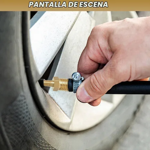 Vista 5 de 2 piezas de adaptadores de inflador de aire de latón, 1/4 NPT (M) a válvula Schrader estándar (M), conector de inflador de neumáticos apto