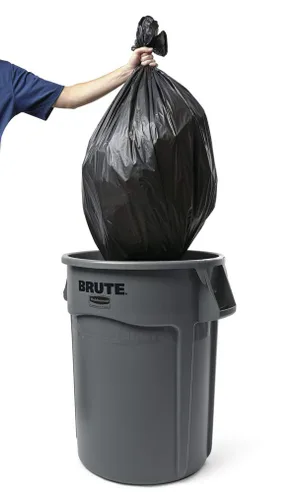 Vista 4 de Rubbermaid Commercial Products Bolsa de basura de 55 galones, 100 unidades, color gris, compatible con contenedores ventilados de 55 galones BRUTE