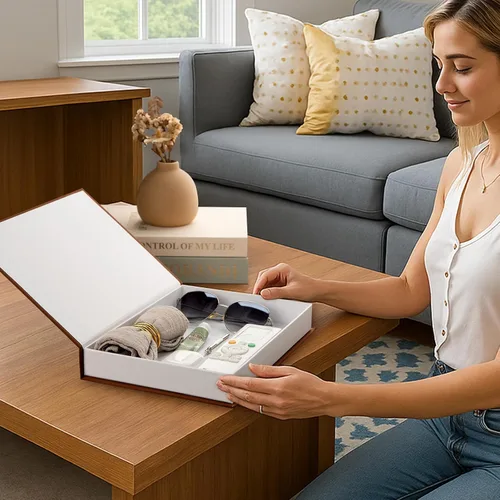 Vista 7 de Libros Decorativos - Libro Falso Moderno para Decoración, Caja de Almacenamiento de Libros Falsos para Mejorar Tu Mesa de Centro, Entrada, Comedor
