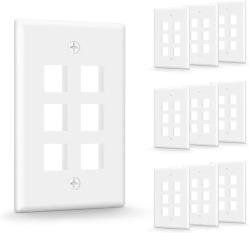 Vista 11 de VCE Placa de pared Keystone de 1 puerto (certificación UL), color blanco