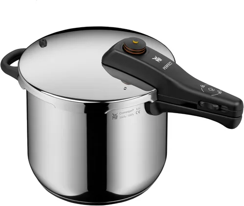 Vista 4 de WMF Perfect Rapid Cooker - Olla rápida de 8.7 in de diámetro, 6 litros y medio, con protección contra llamas, acero inoxidable Cromargan apto